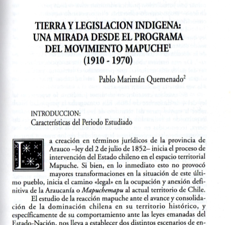 Tierra y legislación indígena una mirada desde el programa del